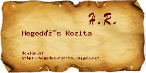 Hegedűs Rozita névjegykártya